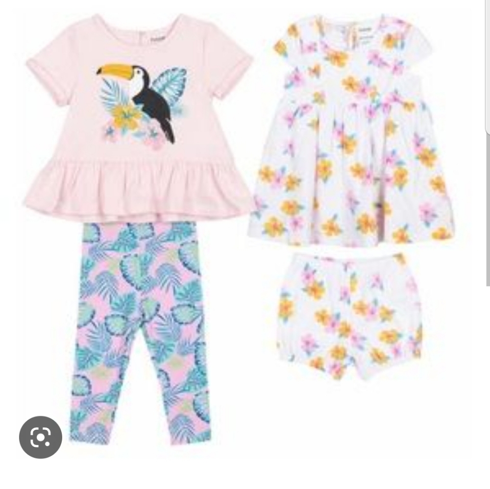 Peckkle 4 piece playwear set shorts dress pants clothes - Picture 2 of 6
